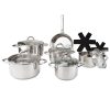 13pcs Cookware Set with glass lid and Silver Color Handle and Knob