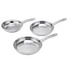 3pc Silver Frypan Set